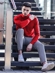 Sweter męski golf ciemno-czerwony OZONEE TMK/YY02/6