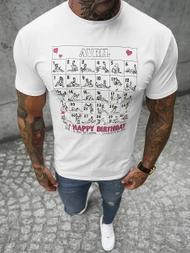 T-Shirt męski biały OZONEE NB/3005Z