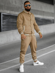 Komplet dresowy męski ciemno-beżowy OZONEE JS/27C6505/91Z