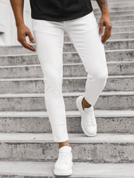 Spodnie jeansowe męskie białe OZONEE DP/586/R1