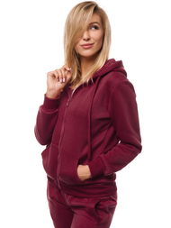 Bluza rozpinana damska ciemno-bordowa OZONEE JS/W03