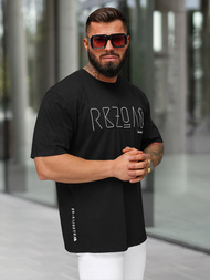 T-shirt męski loose fit czarny OZONEE O/QQ1185