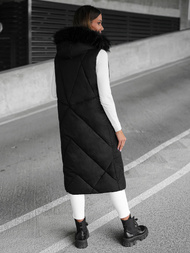 Стьобаний жіночий жилет чорний OZONEE JS/5M3166/392Z