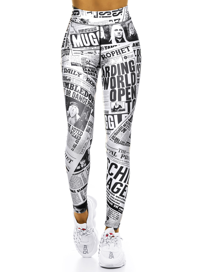 Legginsy damskie biało-czarne OZONEE O/20975