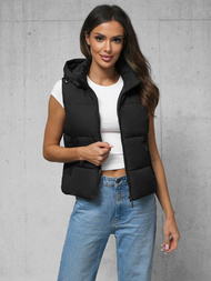 Kamizelka damska pikowana czarna OZONEE JS/16M9112/392