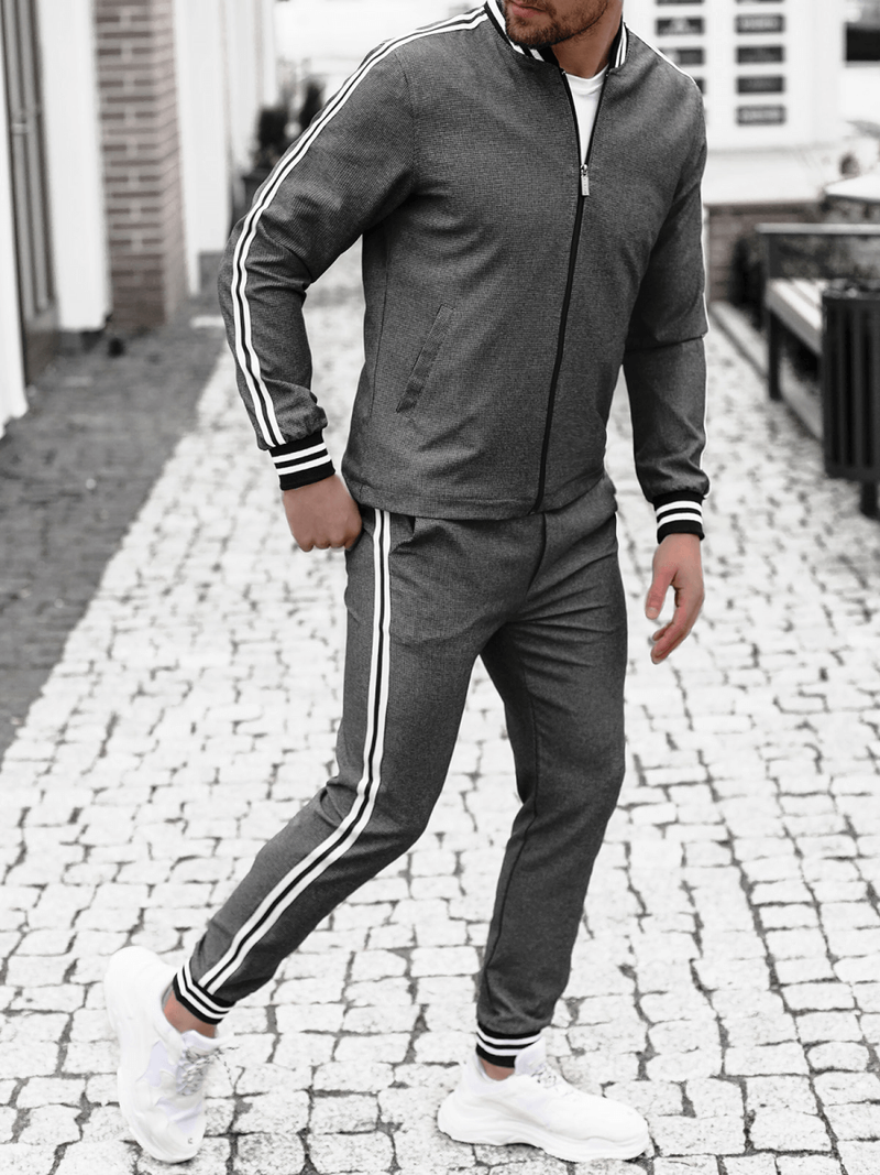 Komplet męski - kurtka I spodnie chino grafitowy OZONEE DJ/5550