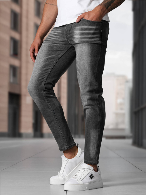Spodnie jeansowe męskie slim fit grafitowe OZONEE NB/MP0199GSZ