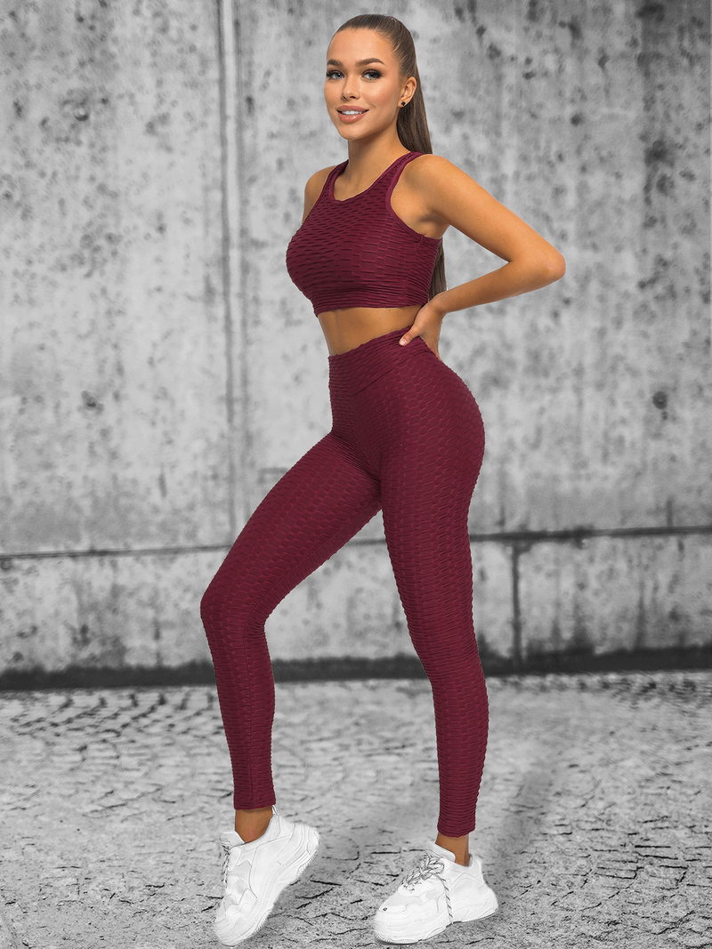 Жіночий спортивний костюм з двох частин Бордовий OZONEE O/22753