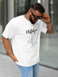 T-shirt męski loose fit biały OZONEE O/YN2/631