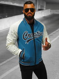 Kurtka męska bomberka niebieska OZONEE JS/84M3011/243