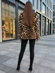 Kurtka zimowa damska futrzana beżowo-brązowa OZONEE JS/61M8500/158Z