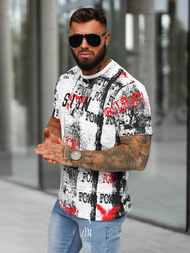 T-shirt męski biały OZONEE O/MPO3468