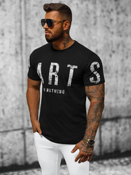 T-shirt męski czarny OZONEE O/1180Z