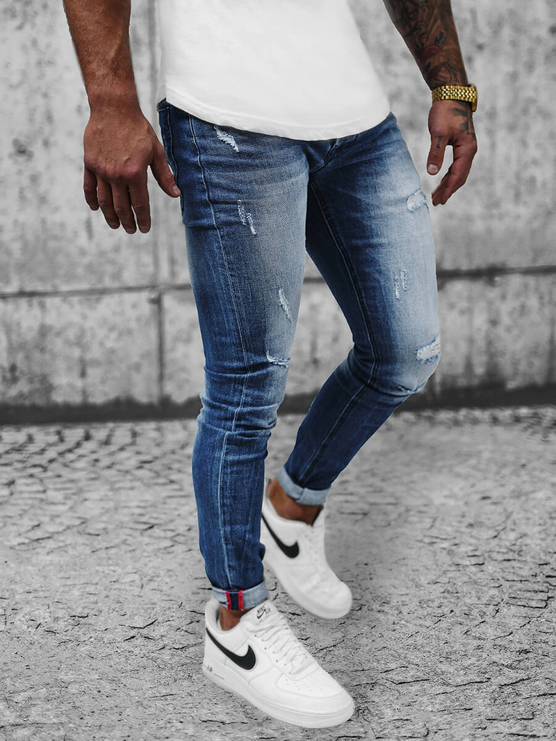 Spodnie jeansowe męskie niebieskie OZONEE NB/MP0054BZ