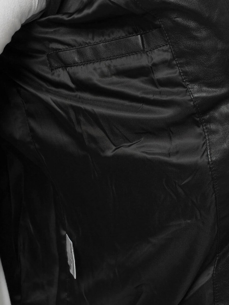 Чоловіча шкіряна куртка Чорна OZONEE YD/BF5916309Z