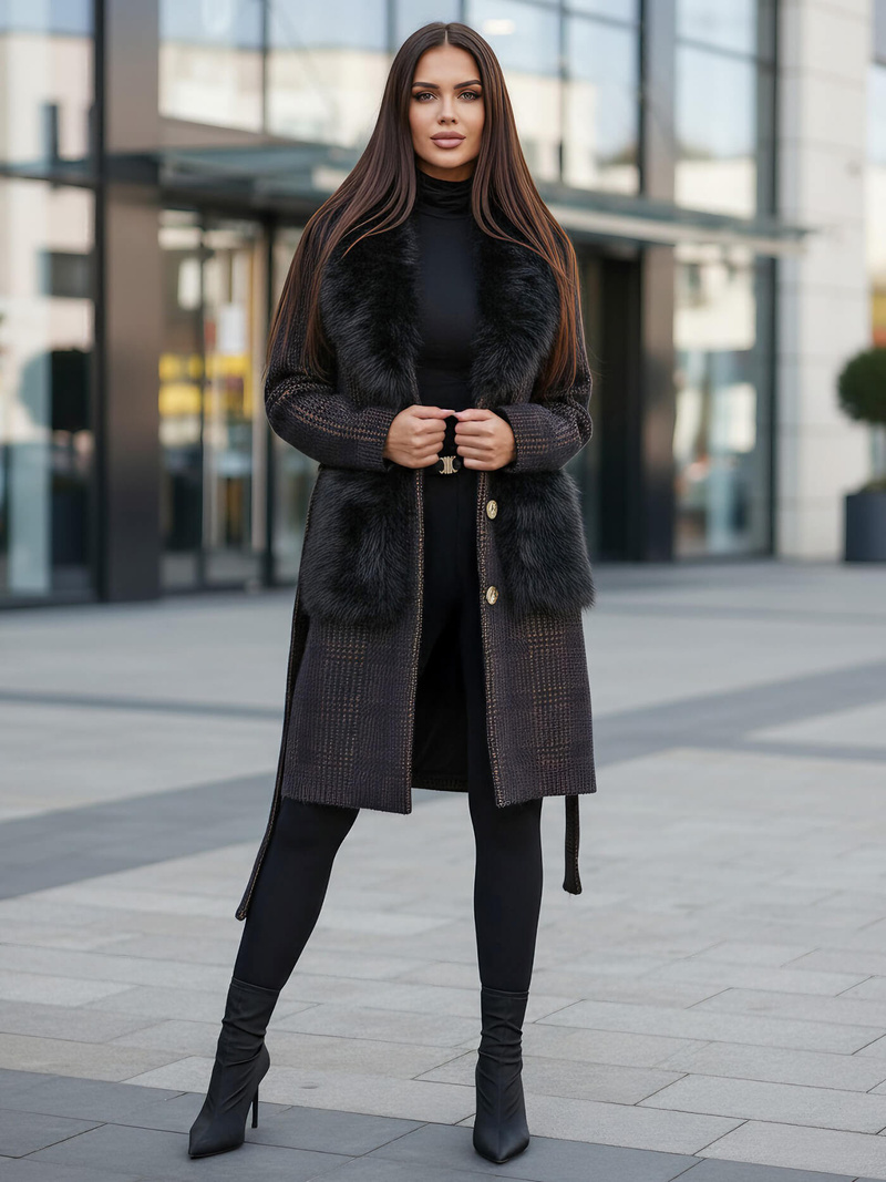 Жіноче пальто чорна OZONEE JS/53M5200/1Z