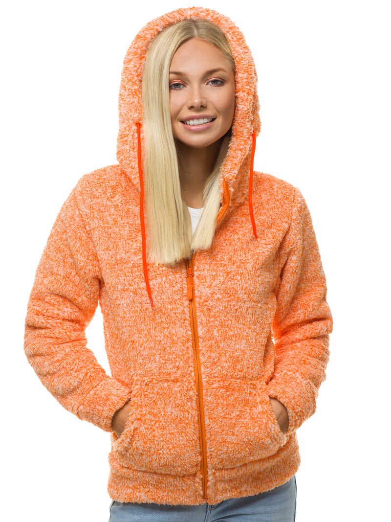 Bluza damska rozpinana z kapturem pomarańczowa OZONEE JS/HH010/48