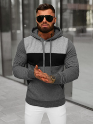 Bluza z kapturem męska grafitowa OZONEE JS/8B1312/5