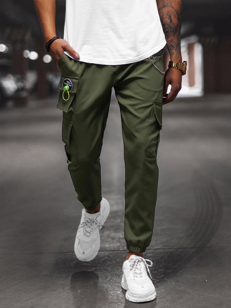 Spodnie męskie chino joggery khaki OZONEE O/CP149Z
