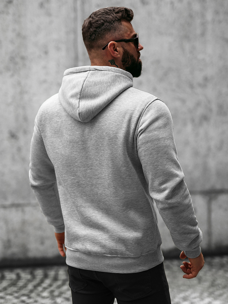 Bluza z kapturem męska szara OZONEE O/8B156/2