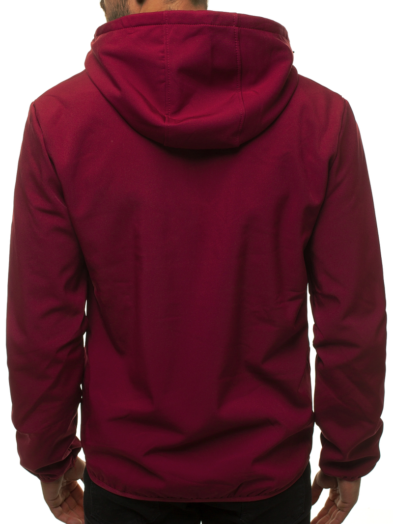 Kurtka softshell męska z kapturem bordowa OZONEE JS/KS2189