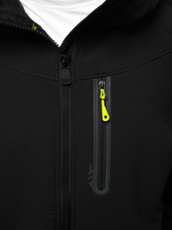 Kurtka softshell męska z kapturem czarno-żółta OZONEE GE/12269Z