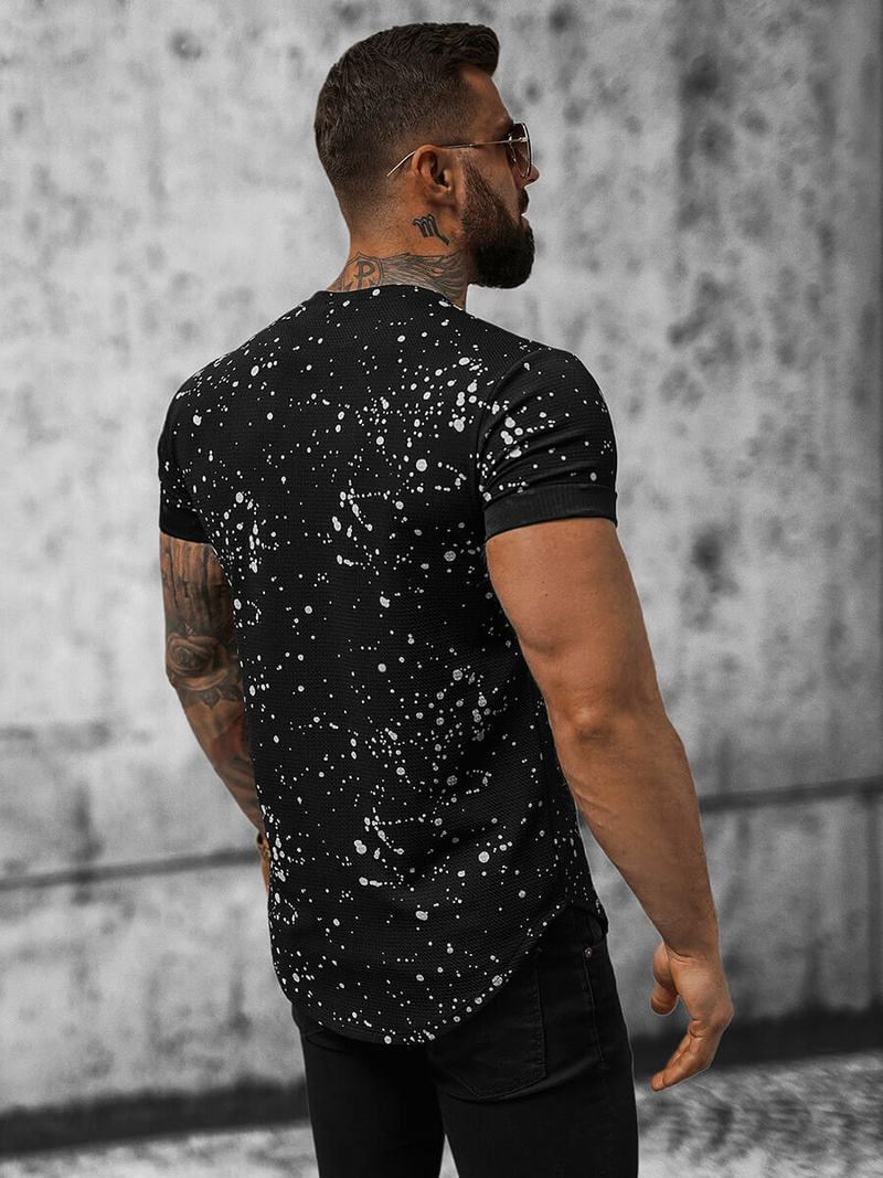 T-shirt męski czarny OZONEE O/P1113