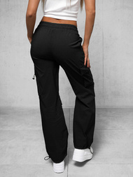 Spodnie damskie z szeroką nogawką czarne OZONEE O/TT00375/2