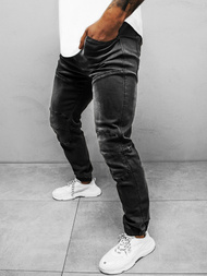 Spodnie jeansowe joggery męskie czarne OZONEE NB/MP0011N