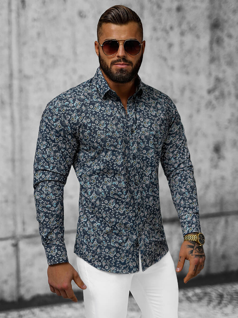 Koszula męska granatowa OZONEE O/V15