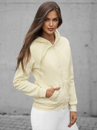 Bluza damska rozpinana z kapturem ecru OZONEE JS/W03/67Z
