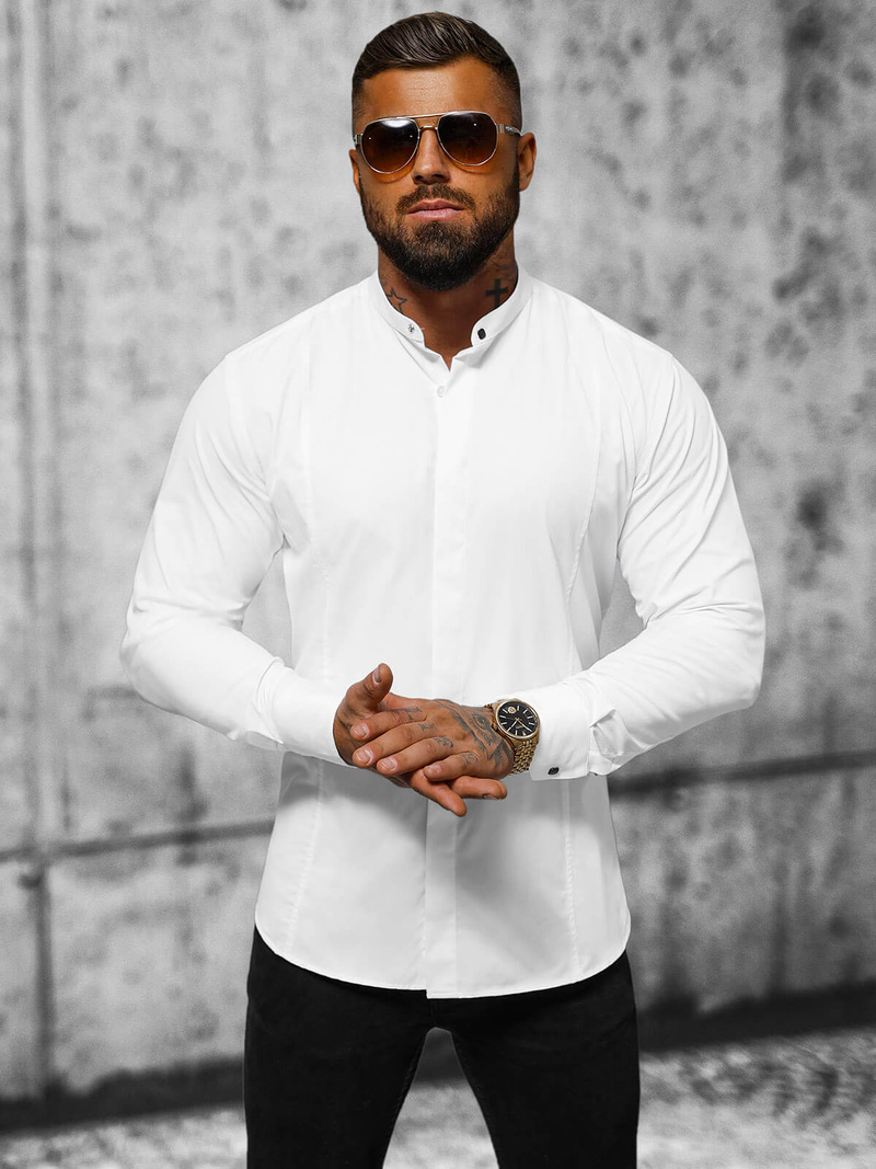 Класична сорочка чоловіча Бiла OZONEE O/V72