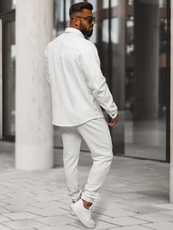 Komplet męski biały - koszula i spodnie OZONEE O/3C105