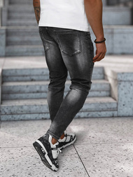 Spodnie jeansowe męskie slim fit czarne OZONEE NB/MP0155N