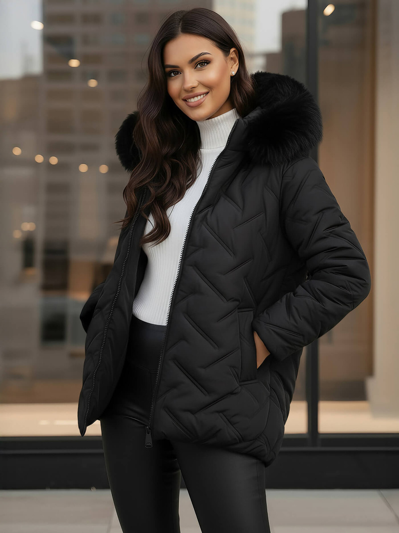 Куртка жіноча чорна OZONEE JS/16M9296/392Z