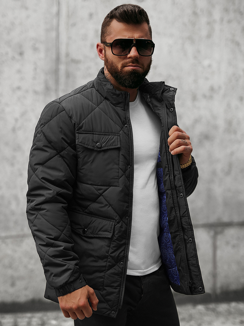 Kurtka przejściowa męska czarna OZONEE JS/22M15/1Z