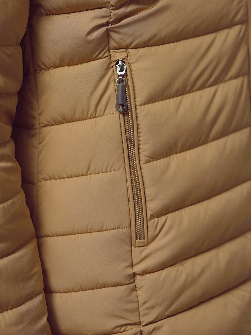 Kurtka damska pikowana ciemno-beżowa OZONEE JS/16M9109/84