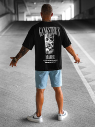 T-shirt męski oversize czarny OZONEE O/3433