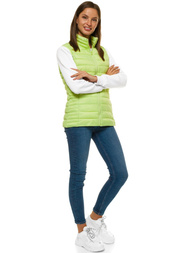 Kamizelka damska pikowana limonkowa OZONEE JS/M23038/156