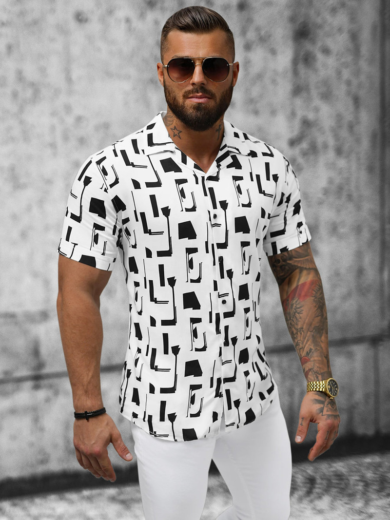 Сорочка чоловіча з коротким рукавом Бiла OZONEE E/1400/522