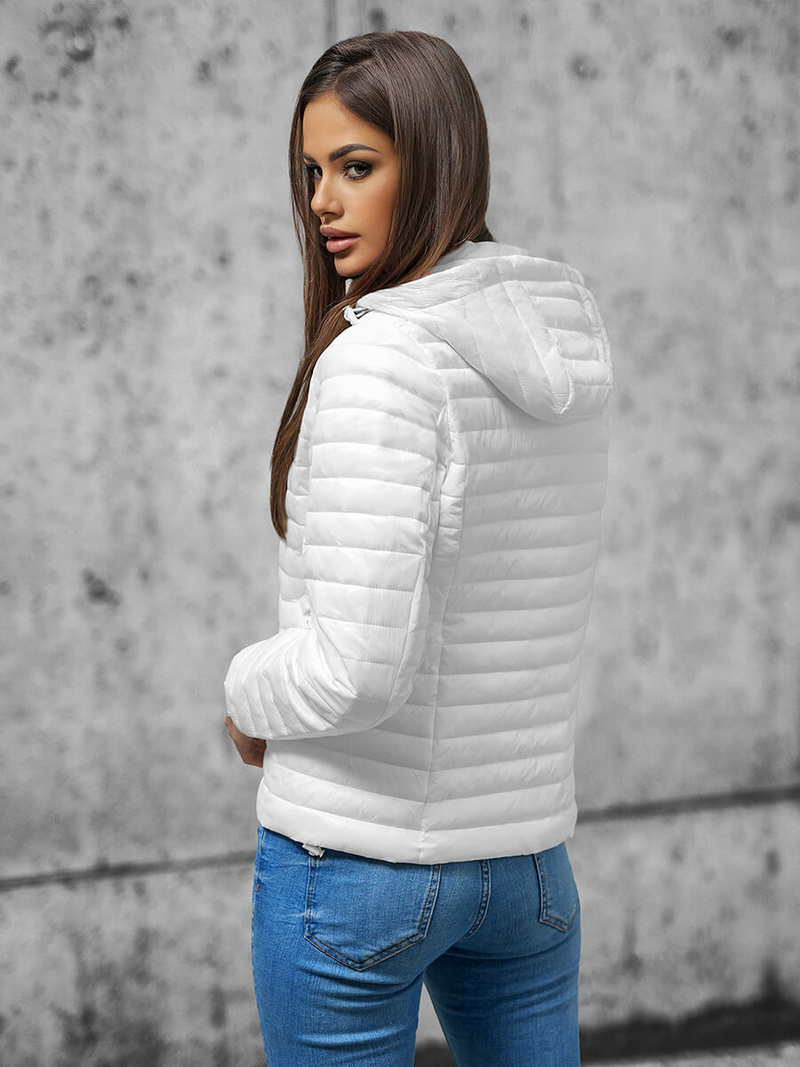 Kurtka damska pikowana biała OZONEE O/H117