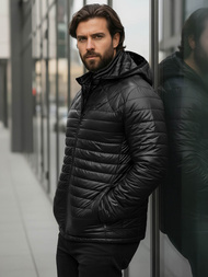 Kurtka męska pikowana czarna OZONEE JS/16M9328/392BZ