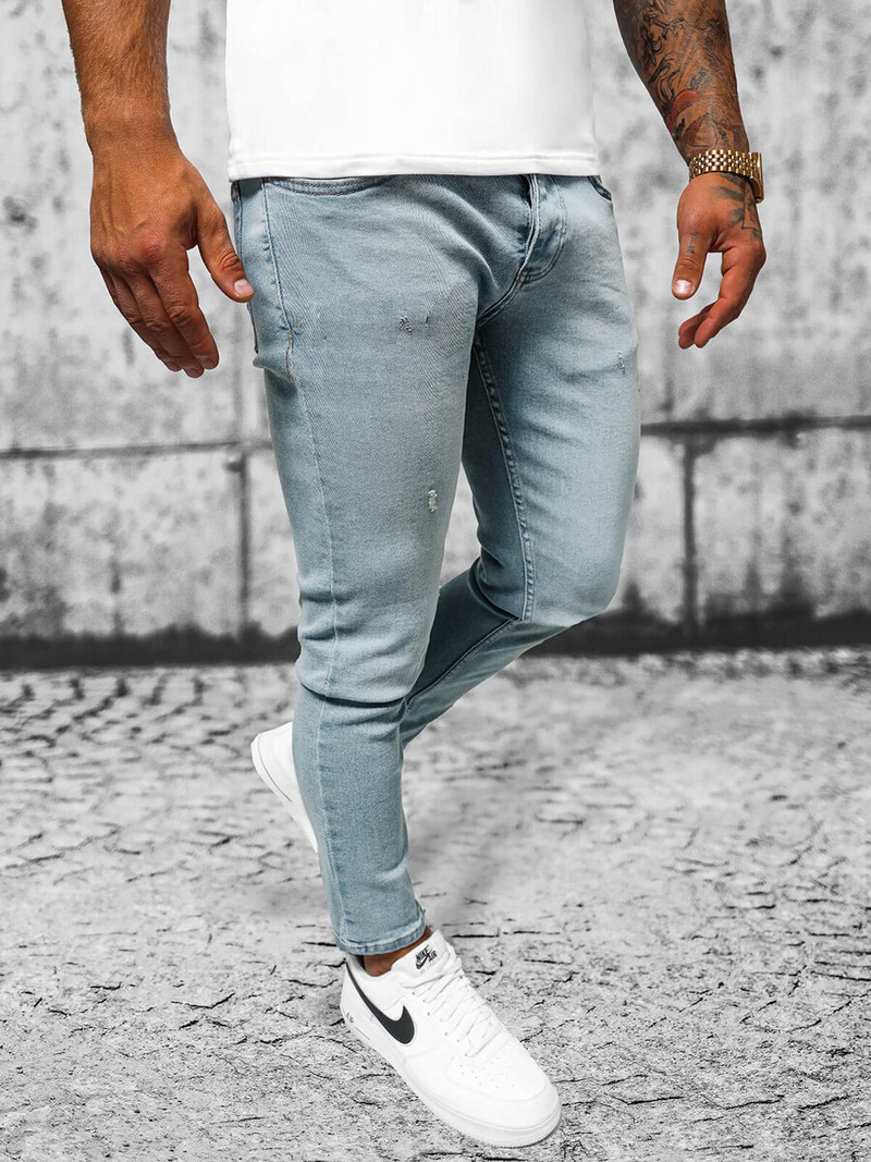 Spodnie jeansowe męskie niebieskie OZONEE O/1710/6