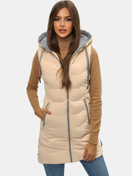 Стьобаний жіночий жилет Бежева OZONEE N/7042