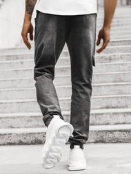 Spodnie męskie jogger czarne OZONEE JS/KK1110-2