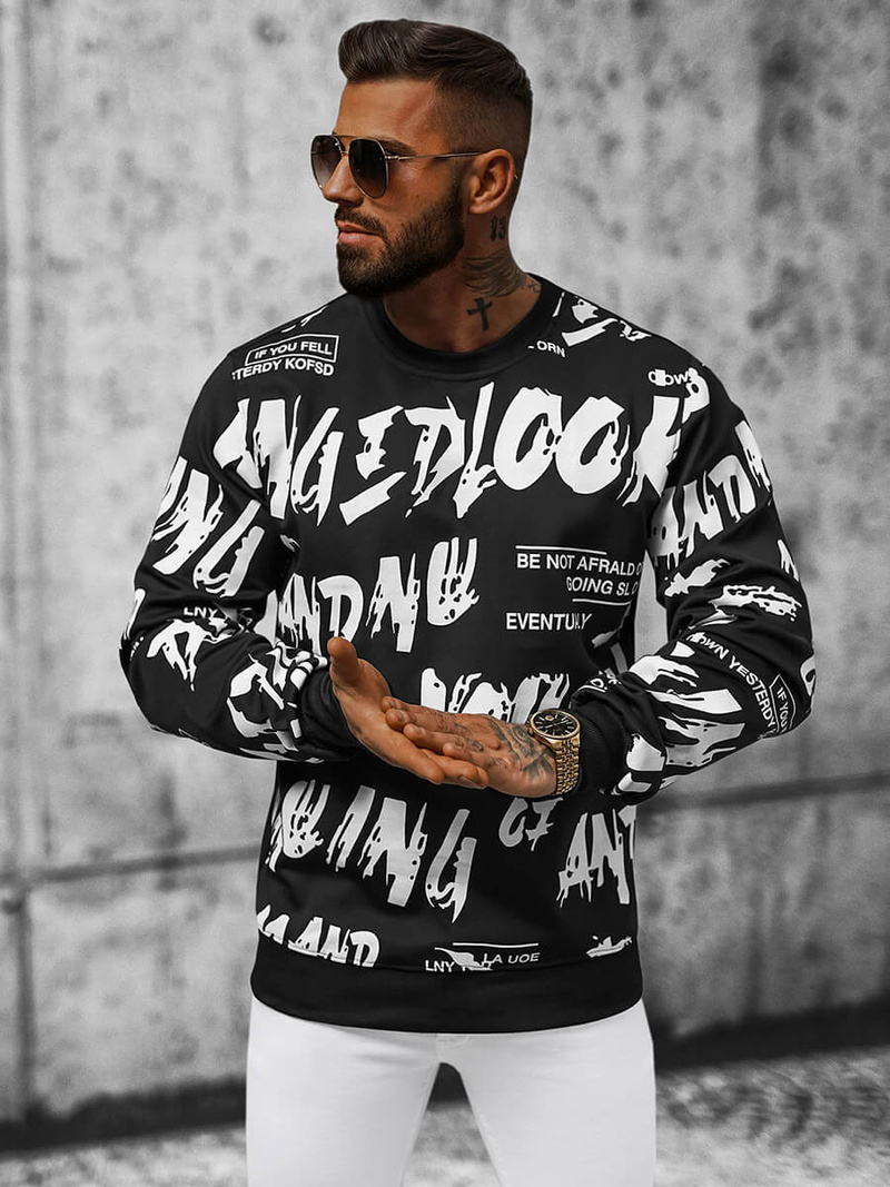 Bluza męska czarna OZONEE JS/8B1107/3