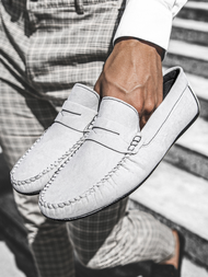 Buty męskie slip on jasno-szare t/125
