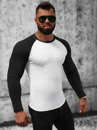 Футболка з довгим рукавом чоловіча Бiло-Чорний OZONEE O/B261