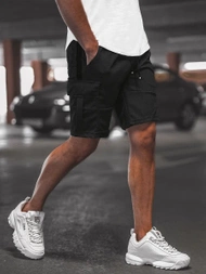 Spodenki dresowe męskie czarne OZONEE O/WW20016/1