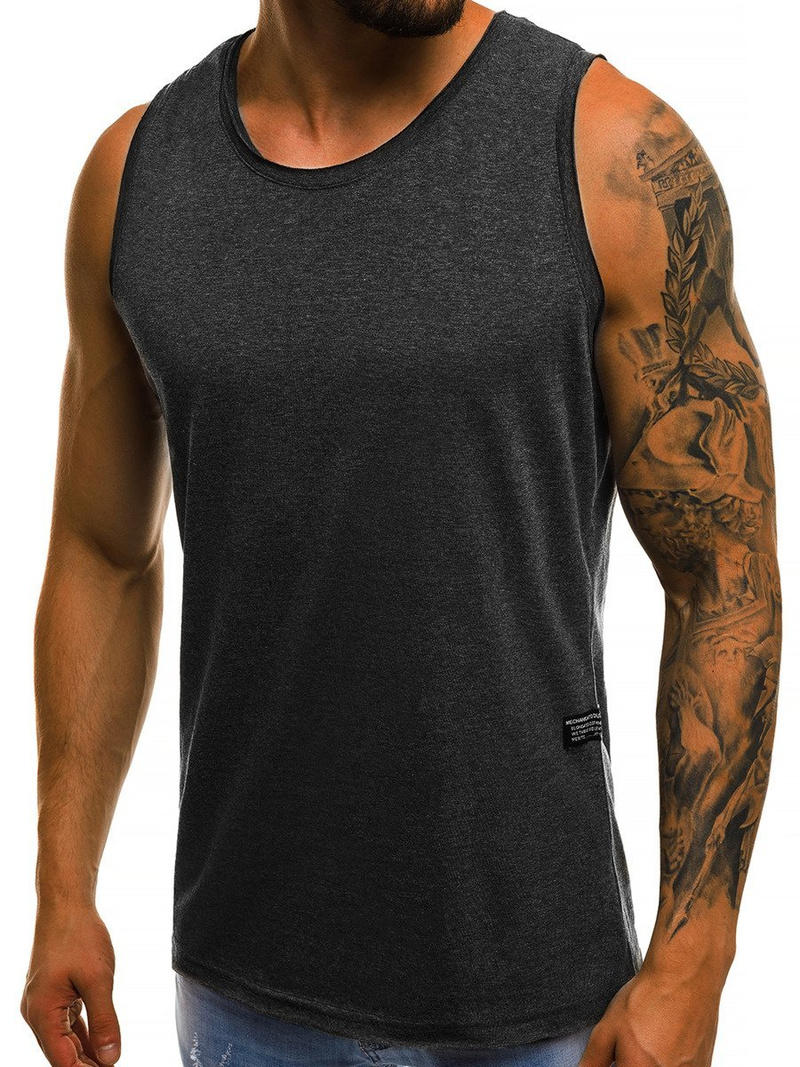 Koszulka bez rękawów męska grafitowa OZONEE O/1205